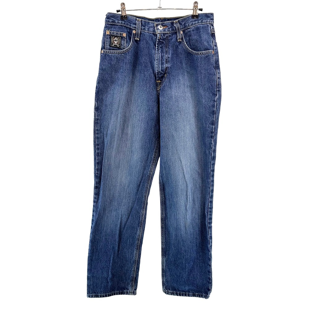 CINCH Men's Black Label 002 Rigid Straight Leg Jeans • 30 x 34 • blue